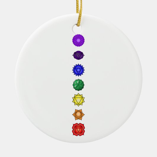 Sieben vertikale Chakras Keramikornament (Vorne)