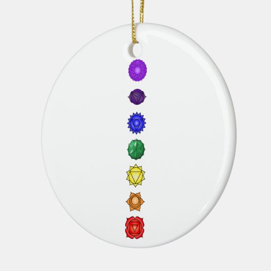 Sieben vertikale Chakras Keramikornament (Links)