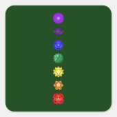 Sieben vertikale Chakras Quadratischer Aufkleber (Vorderseite)