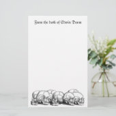 Sieben Vintage Schädel Briefpapier (Stehend Vorderseite)