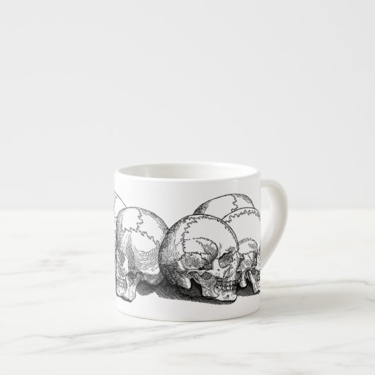Sieben Vintage Schädel Espressotasse (Vorderseite Rechts)