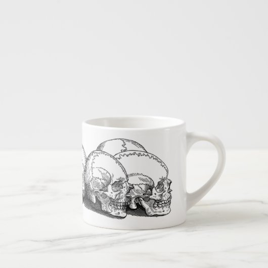 Sieben Vintage Schädel Espressotasse (Rechts)