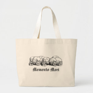 Sieben Vintage Schädel Jumbo Stoffbeutel