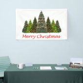 Sieben Weihnachtsbäume, frohe Weihnachten Banner (Messeveranstaltung)