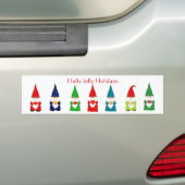 Sieben Weihnachtsgnomen auf weißem Autoaufkleber (Auf Auto)