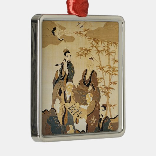 Sieben weise Männer im Bambuswald Ornament Aus Metall (Rechts)