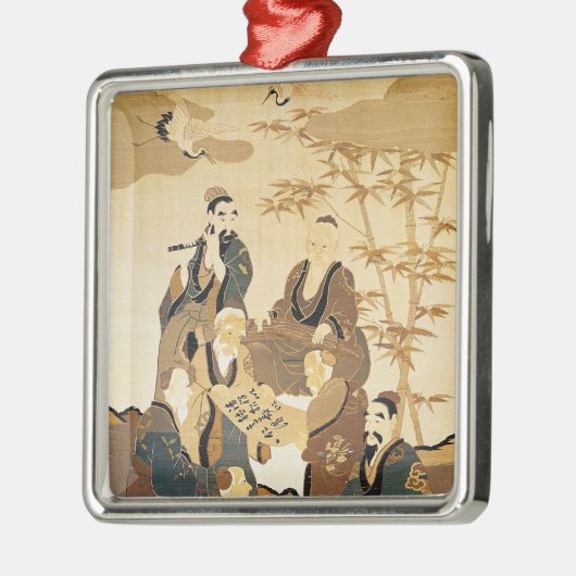 Sieben weise Männer im Bambuswald Ornament Aus Metall (Links)