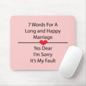 Sieben Worte für eine lange und glückliche Ehe Mousepad (Mit Mouse)