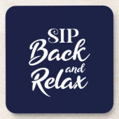 Sieben Zurück und Entspannen Blau Getränkeuntersetzer (Vorderseite)