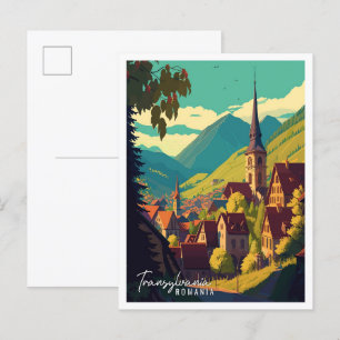 Siebenbürgen Rumänien Vintage-Reiseillustration Postkarte