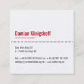 Siebenbürgen Visitenkarten Quadratische Visitenkarte (Vorderseite)