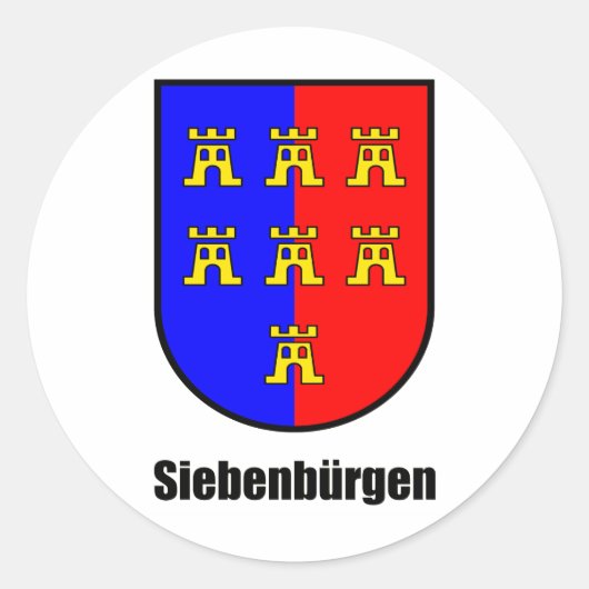 Siebenbürger Sachsen "Siebenbürgen" Runder Aufkleber (Vorderseite)