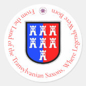 Siebenbürger Sachsen Wappen Runder Aufkleber (Vorderseite)