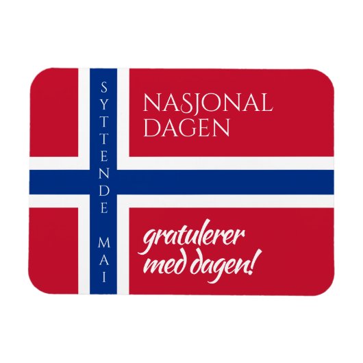 SiebenMai Flag am 17. Norwegischen Nationaltag Magnet (Horizontal)