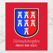 SiebenSachsen Wappen Weinaufkleber Weinetikett (Einzelnes Label)