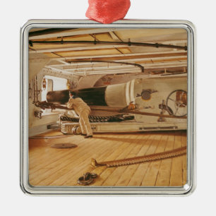 Siebenundzwanzig Pfund-Kanone auf einem Silbernes Ornament