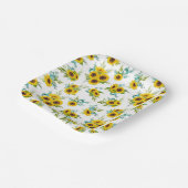 Siebfarben-Sonnenblumenmuster-Papierplatte Pappteller (Gewinkelt)