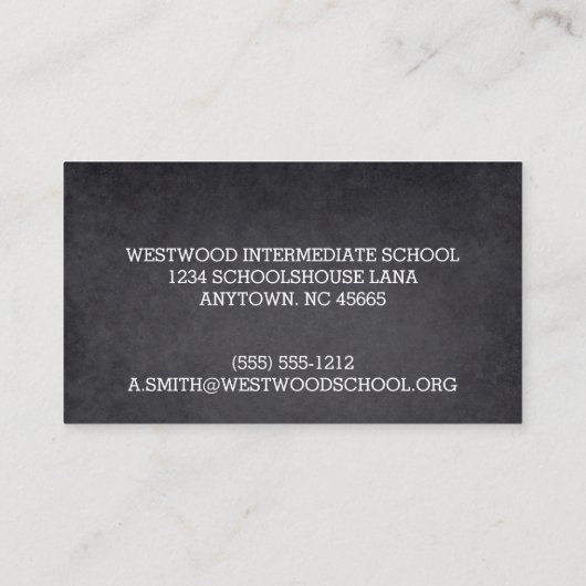 Sieblinie im Blackboard-Stil Visitenkarte (Rückseite)