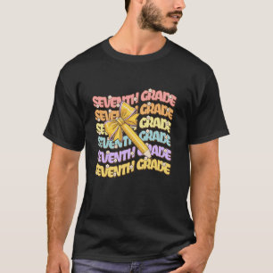 Siebte Klasse Lehrer Coquette Bow Stift zurück T-Shirt
