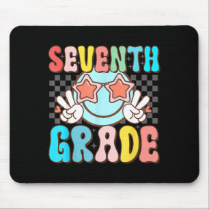 Siebte Klasse Retro Groovy Smiley Gesicht 7. Klass Mousepad