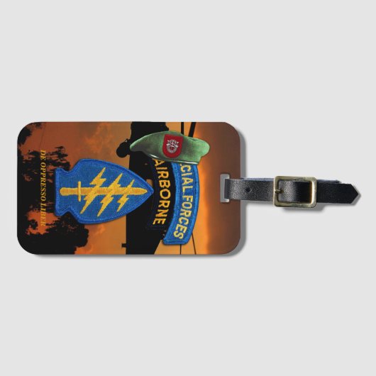 Siebte SFGA Special Forces Group Grüne Berets Gepäckanhänger (Vorderseite (Horizontal))