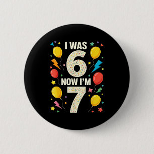 Siebter Geburtstag 7 Jahre alt für Kinder Mädchen  Button