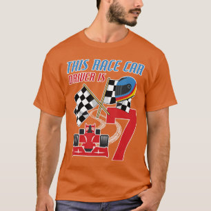 Siebter Geburtstag Boy Race Flag 7 Jahre alter Ren T-Shirt