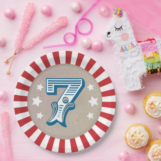 Siebter Geburtstag Circus Big Top Pappteller (Party)