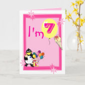 Siebter Geburtstag Karte (Gelbe Blume)