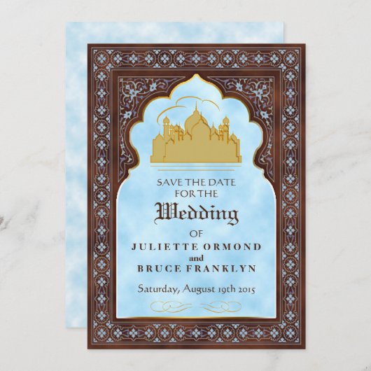 Siebter Himmel - Save the Date Karte (Vorne/Hinten)