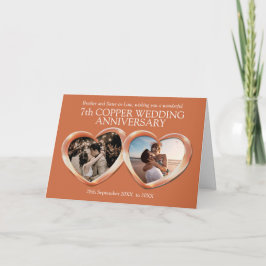 Siebter Hochzeitstag von Kupfer im vergangenen Fot Karte