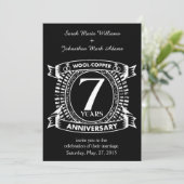 Siebter Hochzeitstag Wolle Kupfer Einladung (Stehend Vorderseite)