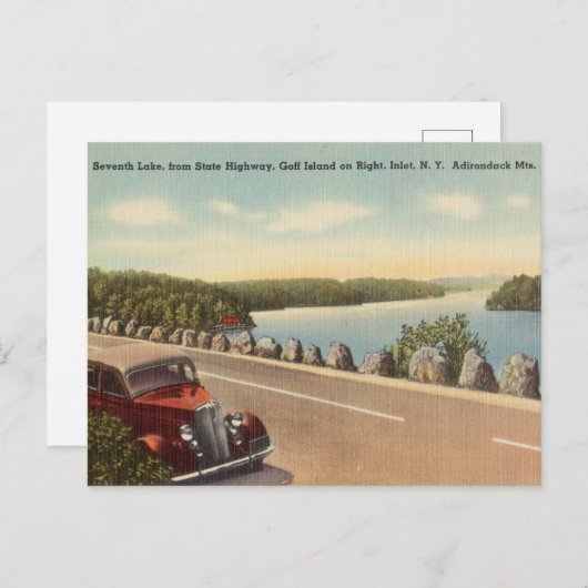 Siebter See, Golf Island, Inlet New York Postkarte (Vorne/Hinten)