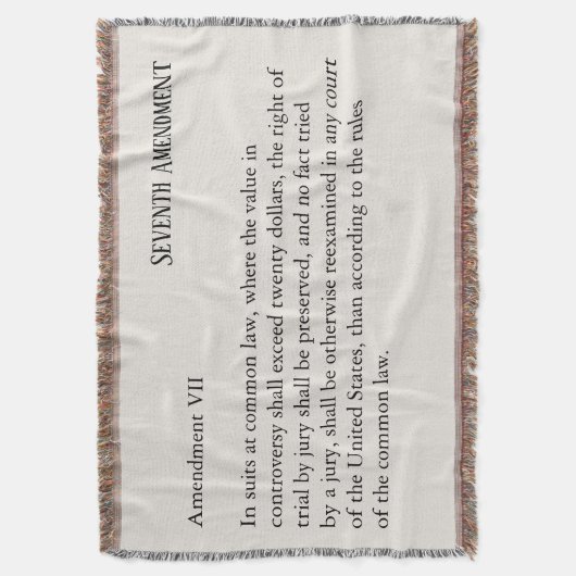 Siebter Verfassungszusatz Decke (Vorderseite Vertikal)