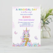 Siebtes Blumenhorn Einladung zum Geburtstag (Stehend Vorderseite)