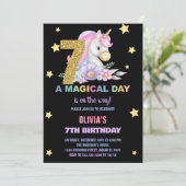 Siebtes Blumenhorn Einladung zum Geburtstag (Stehend Vorderseite)