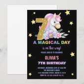 Siebtes Blumenhorn Einladung zum Geburtstag (Vorne/Hinten)