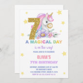 Siebtes Blumenhorn Einladung zum Geburtstag (Vorne/Hinten)