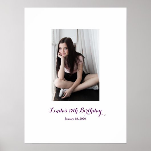 Siebzehn Geburtstagsunterschreiben in Party Board  Poster (Vorne)