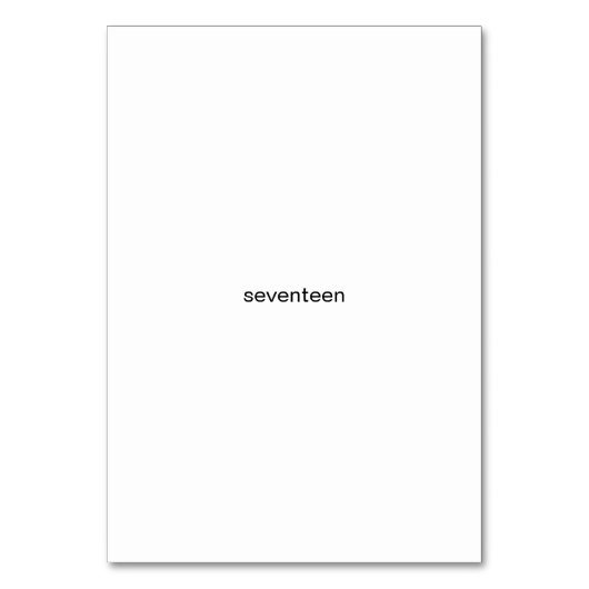 Siebzehn Kleeblatt formt benutzerdefinierte Zahlen Tischnummer (Vorderseite)