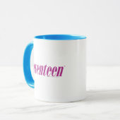 Siebzehn Logo-Lila Tasse (Vorderseite Links)