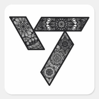 Siebzehn Logoaufkleber Quadratischer Aufkleber