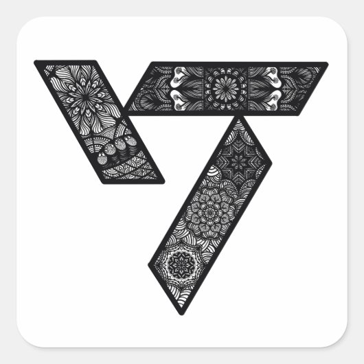 Siebzehn Logoaufkleber Quadratischer Aufkleber (Vorderseite)