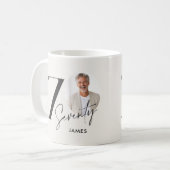 Siebzig 70. Geburtstag Foto Personalisiert Meilens Kaffeetasse (Vorderseite Links)