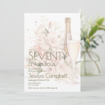 Siebzig & Fabelhaft Champagner Blumen 70. Geburtst