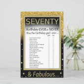 Siebzig Geburtstage je oder nie gespielt (Stehend Vorderseite)