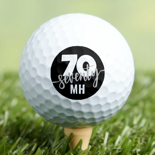 Siebzig Schwarzer 70. Geburtstag Golfball