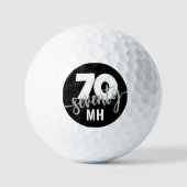Siebzig Schwarzer 70. Geburtstag Golfball (Vorderseite)