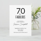 Siebzig und Fabelhaft Minimal 70. Geburtstag Einladung (Stehend Vorderseite)