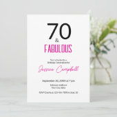 Siebzig und Fabelhaft Minimal 70. Geburtstag Einladung (Stehend Vorderseite)